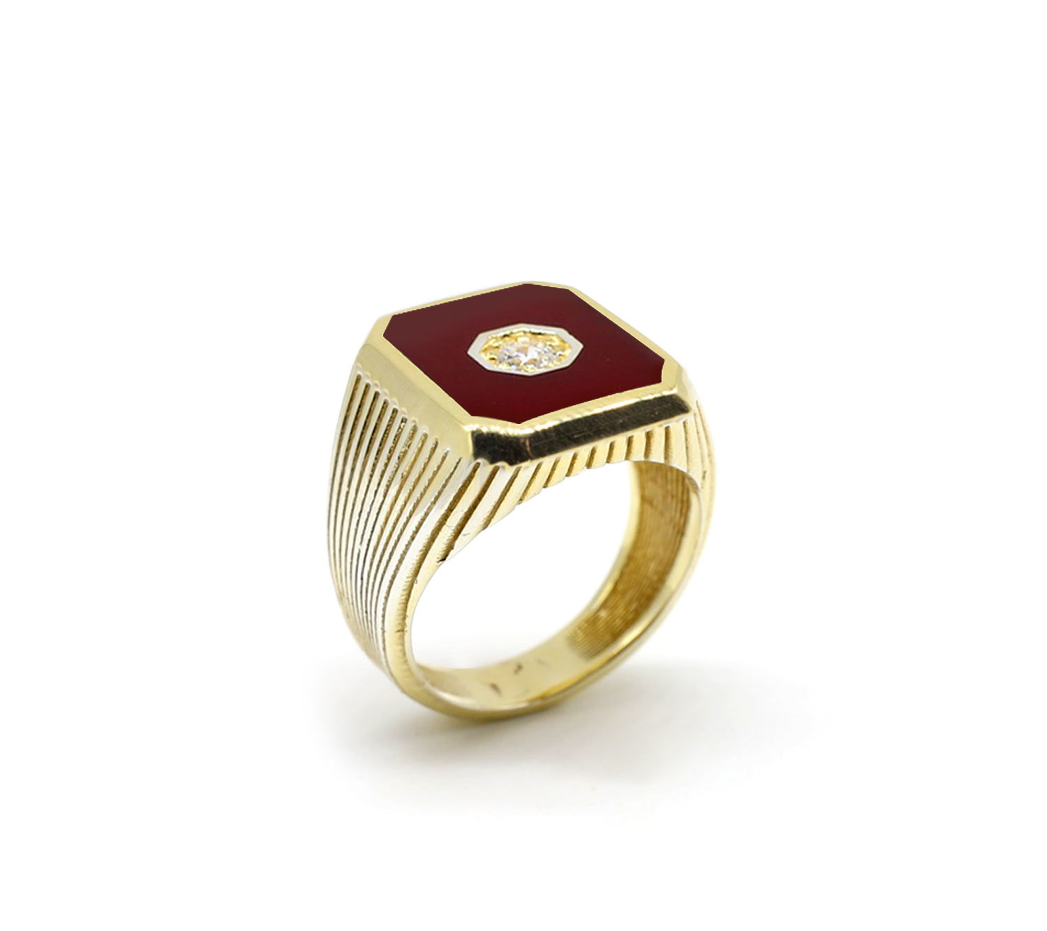 VINTAGE BURGUNDY ENAMEL RING