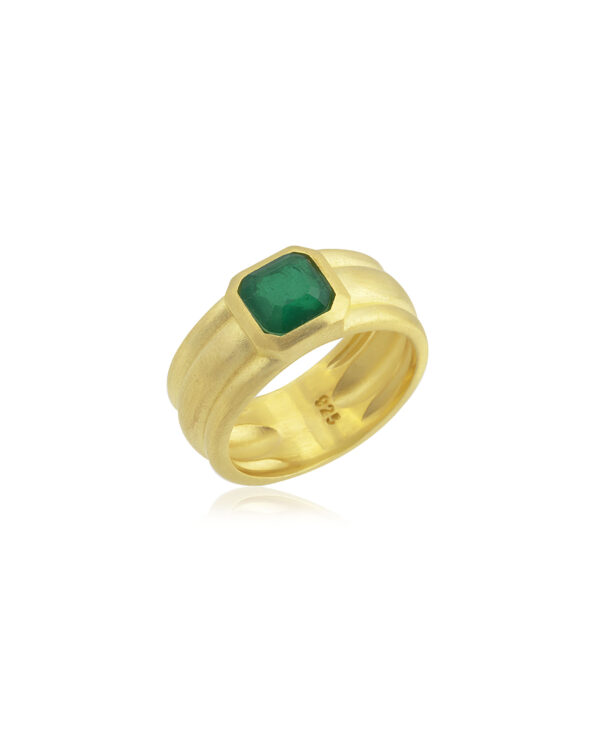 MERGO GREEN STONE RING