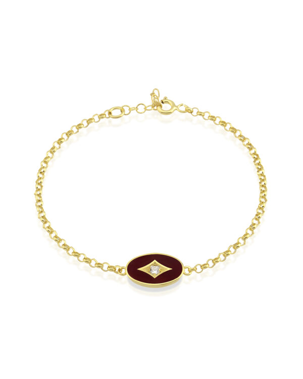 VICTORIA BURGUNDY ENAMEL BRACELET