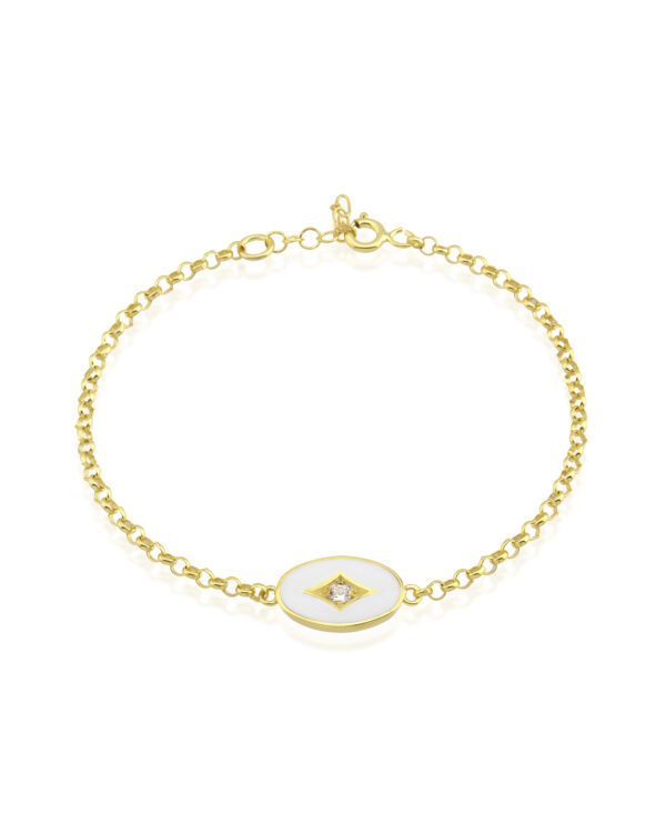 VICTORIA WHITE ENAMEL BRACELET